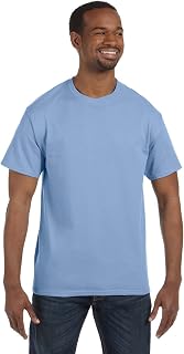 Gildan mens heavy cotton 15g. t-shirt (g500)-light blue-l, azure