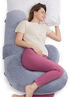 Momcozy Original F Shaped Pregnancy Pillow with Adjustable Wedge Pillow | Full Body Support Maternity Pillow for Side Sleeping Pregnant Women , Fit all Trimesters, with Soft Removable Cover