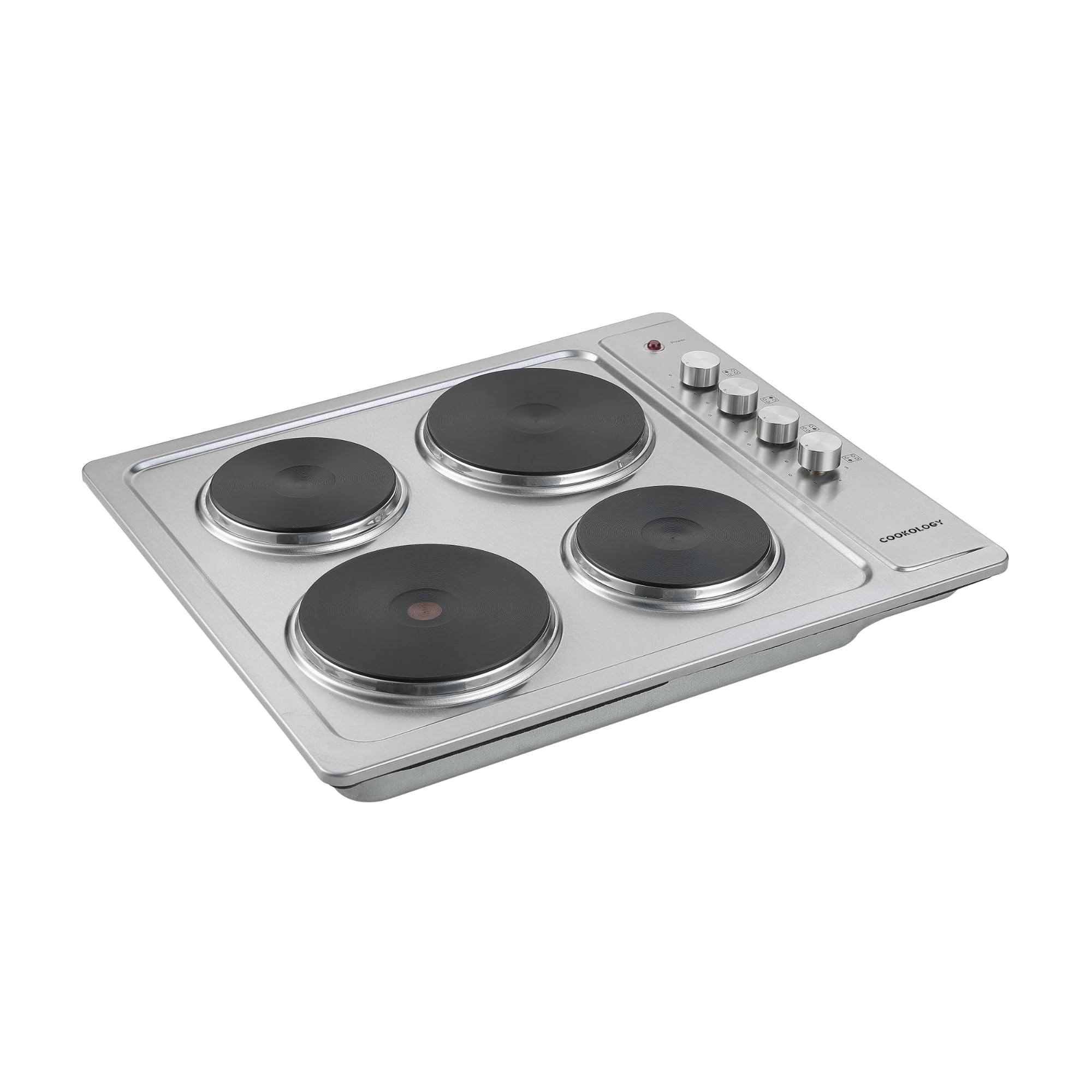 Cookology 60cm Solid Plate Electric Hob - 4 Cooking Zones - Stainless Steel | Bu