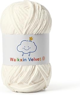 Fluffy Chenille Yarn for Crocheting，Baby Yarn for Crocheting Soft，50g/1.76oz Velvet Amigurumi Yarn ，Fingering Weight Yarns for Crocheting Baby Blankets、DIY Craft.(Snow White)