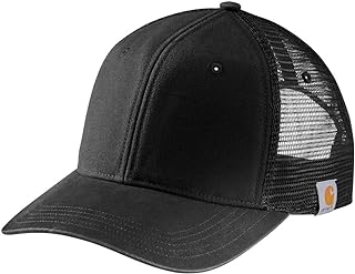 Carhartt Gorra de Lona para Hombre con Parte Trasera de Malla, Negro, Talla única