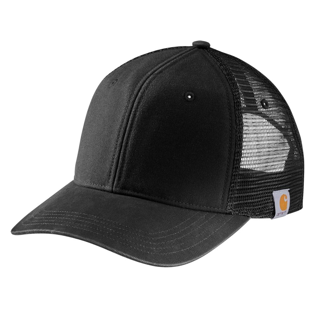 Carhartt Gorra de Lona para Hombre con Parte Trasera de Malla, Negro, Talla únic