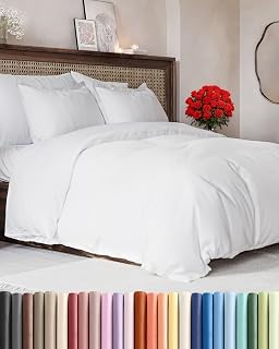 Duvet Cover Queen Size - Extra Soft 3 Piece with Zipper Closure - White | Extra Soft, Breathable, Queen Duvet Cover 90" x 90" with 2 Pillow Shams, Zipper Closures & Ties, Women, Men, Kids & Teens