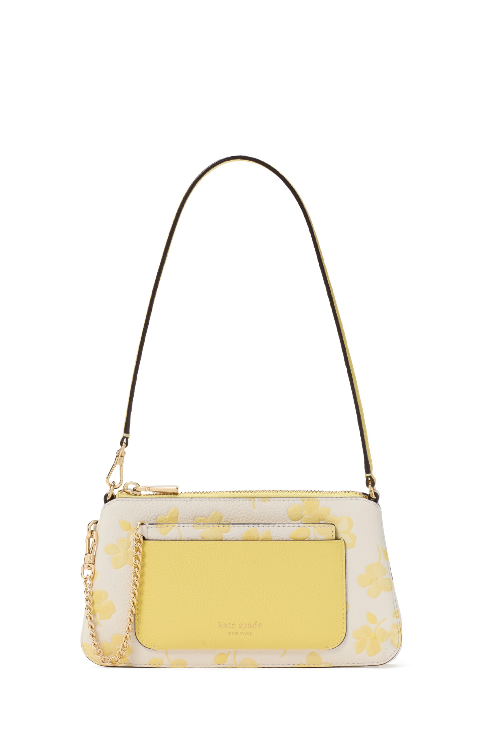 kate spade new york Ava Spring Pansises Embossed Pebbled Leather 2 In 1 Pochette