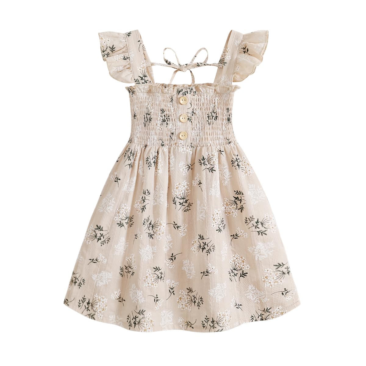 JEELLIGULAR Toddler Dress Ruffle Sleeveless Button Down Dress for Toddler Girl D