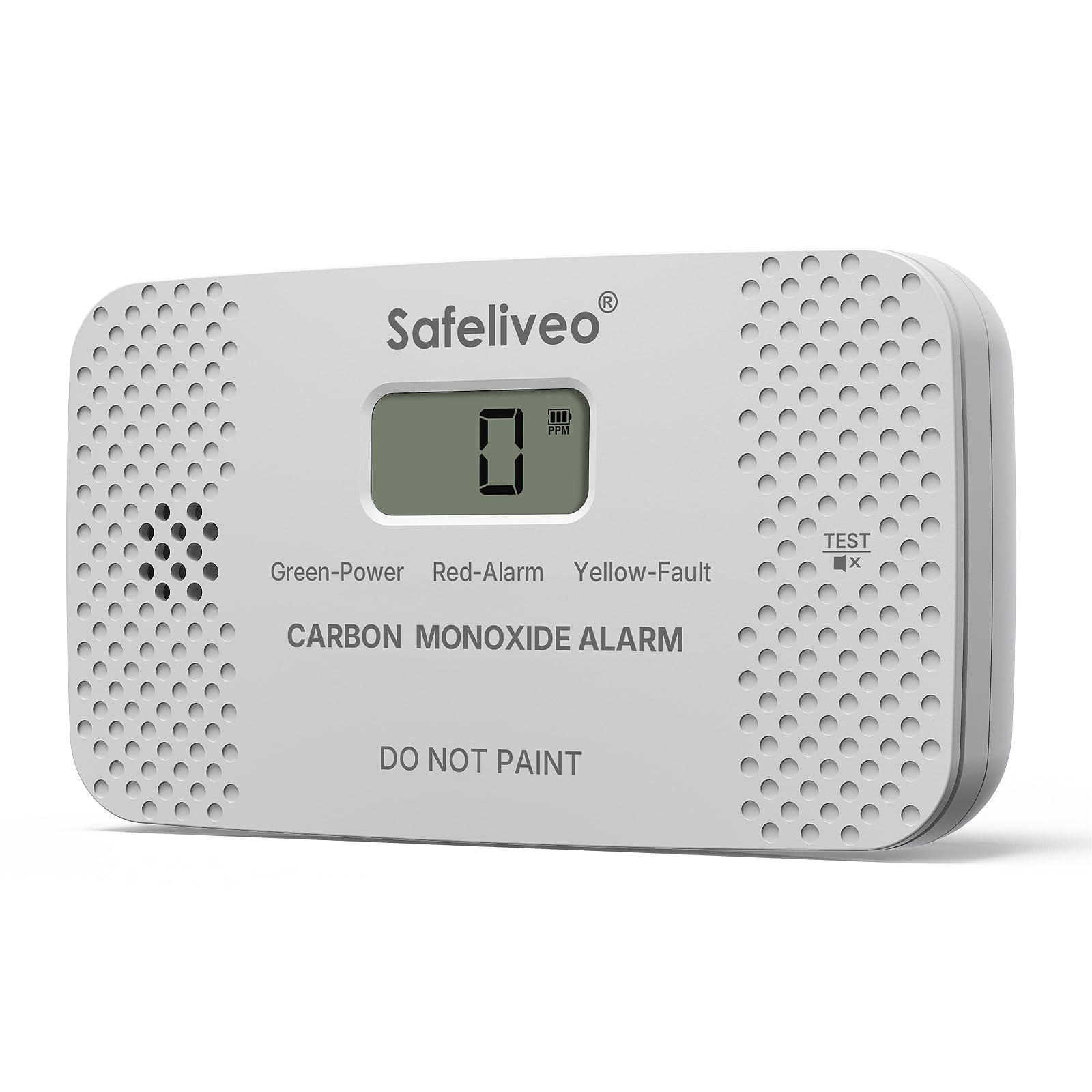 Safeliveo Carbon Monoxide Detector with Replaceable Battery, Gray,1Pack | EN5029