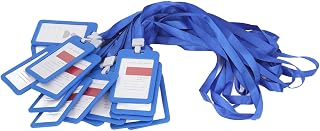 Generic 20Pcs ID Card Holder Lanyard, Double Sided Plastic Badge Holder with Transparent Design, Ideal for Student Employee Name Tag Work Label Bus Card