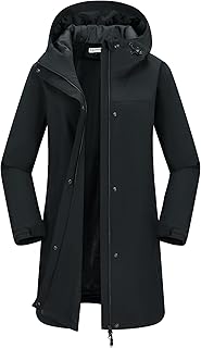 33,000ft Women's Waterproof Rain Jackets Long Rain Coats with Hood