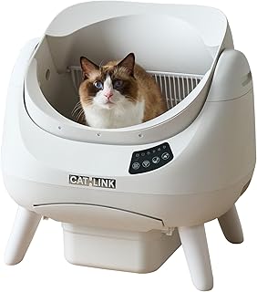 [OFT] Catlink SCOOPER OPEN-X Automatic Cat Toilet, White, Deodorizing, Quiet, Large Dust Box, Automatic Cat / Cat, Fully Automatic, Pet, Large, Splattering, Cat Litter Easy, Multi-Cat Toilet