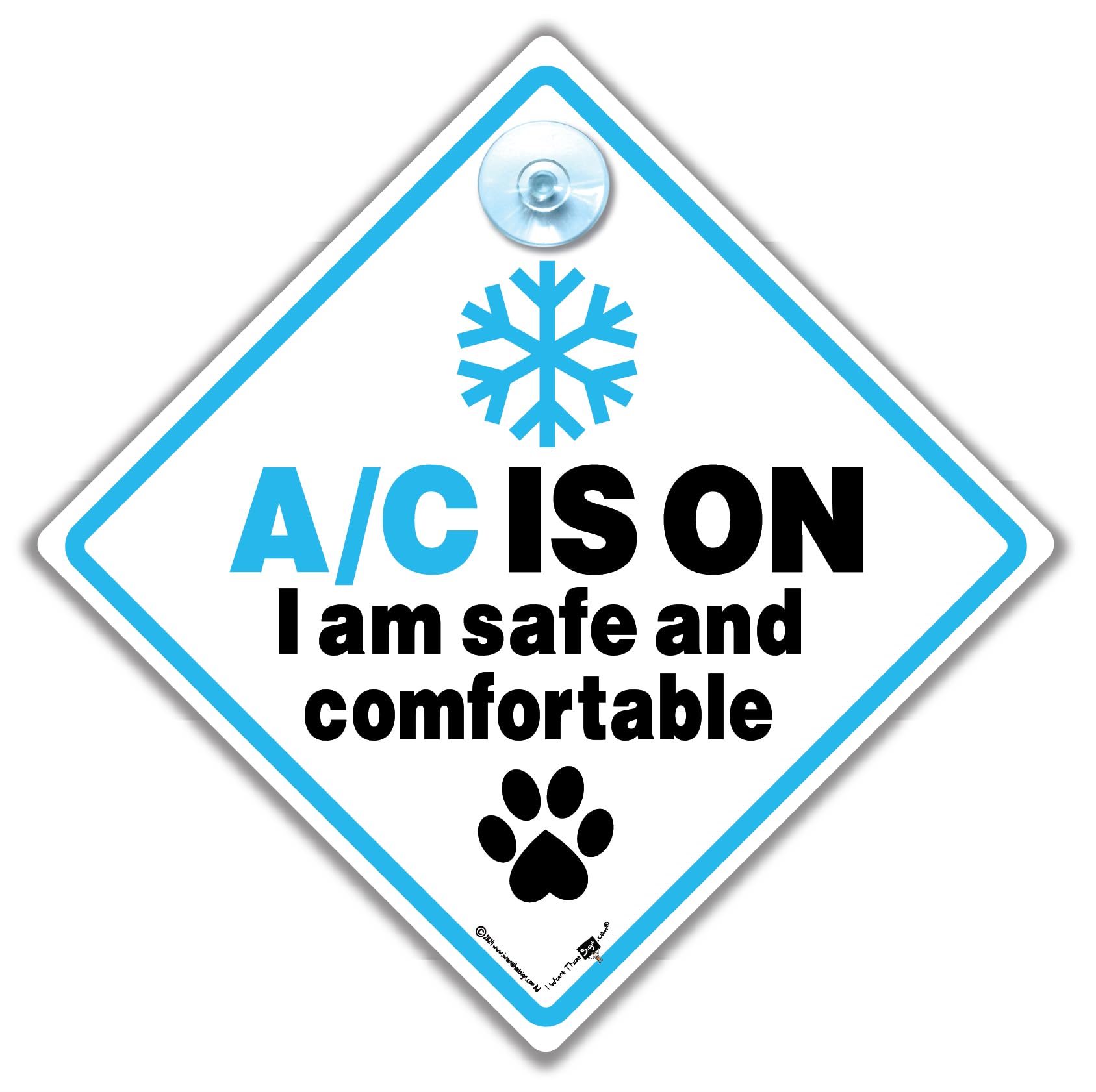 Pet Safety Car Window Sign, 14 cm, A/C Running Notice with Suction Cup, Dog Air 
