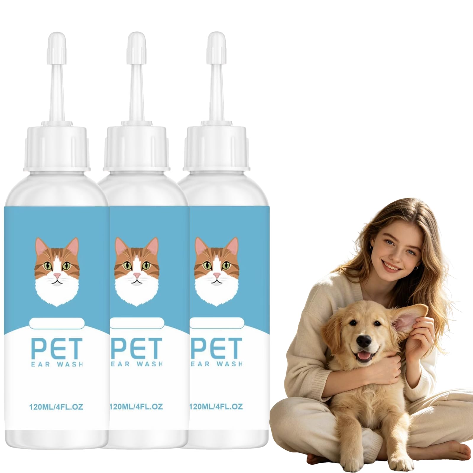 Pet Ear Cleaner Drops for Dogs&Cats - Gentle Soothing Ohr Wax Removal Drops for 