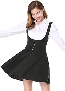 Allegra K Women's Suspender Dress