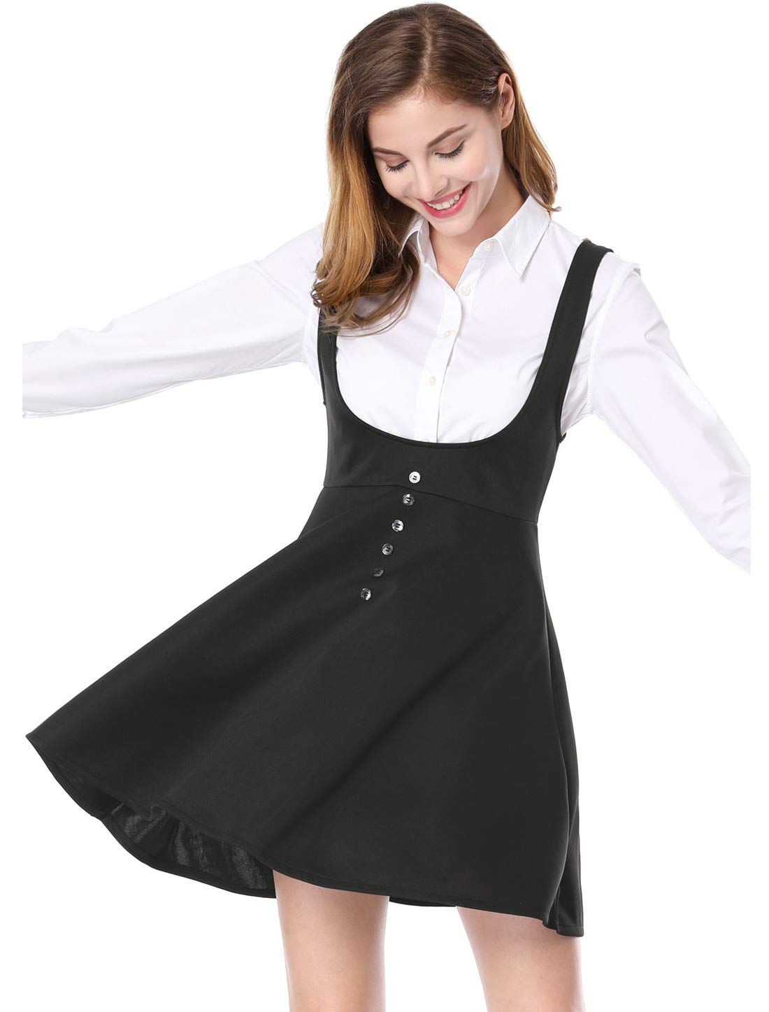 Allegra K Women's Suspender Dress