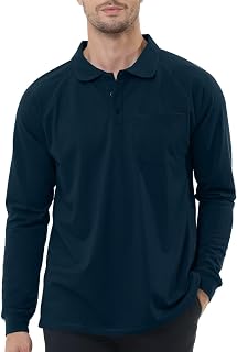 Men's Golf Polo Shirts M-6XL, Cotton Blend Moisture Wicking Performance Casual Collared Shirts