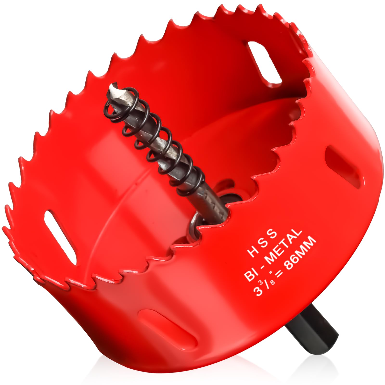 Hole Saw 3 3/8” (86mm) for Wood and Plastic, HSS Bi-Metal Hole Cutter Core Drill