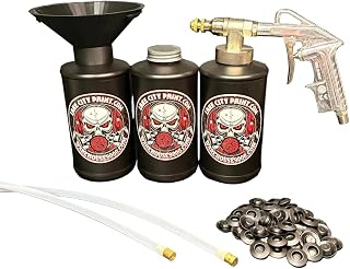 Pro Undercoating Spray Gun &amp; Custom Threaded Funnel - 2 Wand Kit (3 W Quart Bottles)