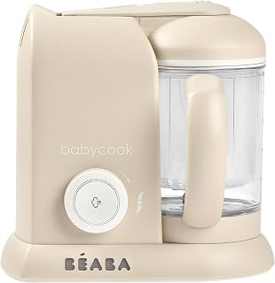 BEABA Babycook Solo 4 in 1 Baby Food Maker, Puree Steamer and Blender for Purees, Grinder with Auto Steam Cooking, Lrg Capacity 4.5 Cups 27 Servings in 20 Mins, Oat