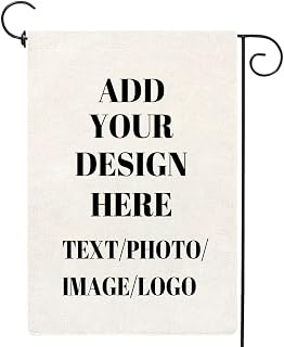 Custom Flag Personalized Garden Flag with Picture Text Customized Photo Name Yard for Gift Outdoor Farmhouse Porch Patio Banner Welcome Decor Memorial Christmas Halloween 12'' x 18'' Double Sided