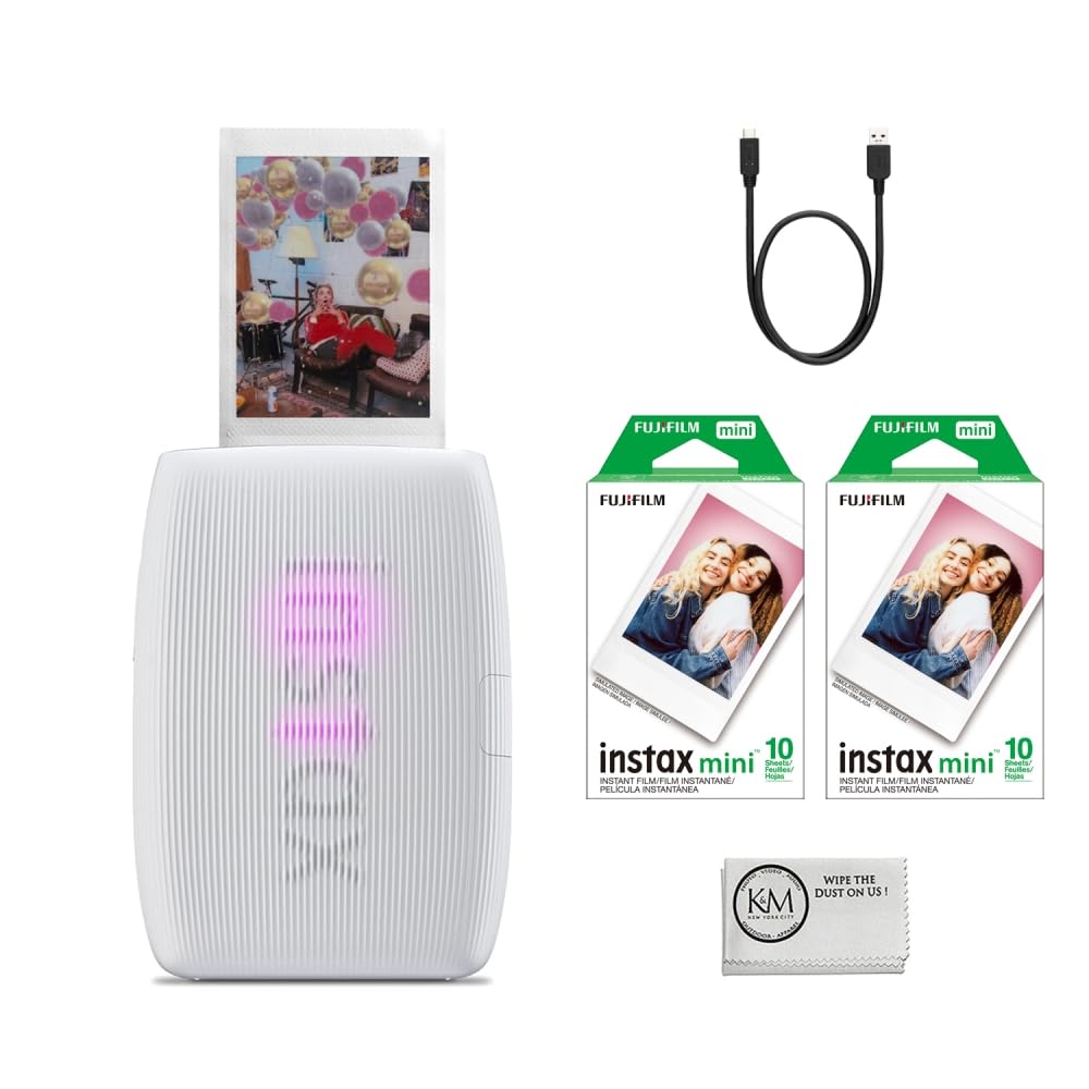 Fujifilm INSTAX Mini Link 3 Smartphone Printer | Clay White Bundled INSTAX Mini 