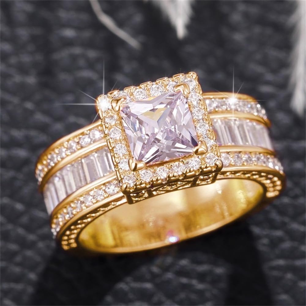 Fedi nuziali di lusso per le donne brillante taglio principessa CZ