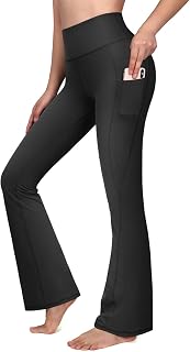 G4Free Yoga Pants for Women Bootcut Yoga Trousers with Pockets Flare Trousers High Waist Sports Trousers Long Trousers Fitness Training Jogging Bottoms