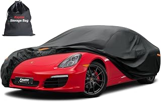 Kayme 7 Layers Car Cover Waterproof Breathable for Coupe, Outdoor Full Cover Rain Sun Dust All Weather Protection, Universal Fit Porsche 718, Jaguar F-type, 350z 370z, BMW Z4, CLC, 308cc etc.