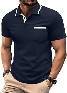 Casual Polo Shirts for Men Summer Short Sleeve Classic Fit Polo T Shirts Comfy Golf Polo Shirts