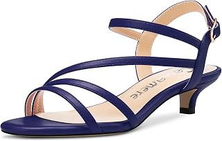 Castamere Women's Open Toe Low Kitten Heel Ankle Strap Sandals Buckle Closure Dress Office Casual Shoes 3.5 CM Heels