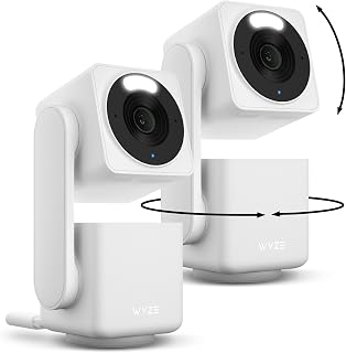 WYZE Cam Pan v4 (2-Pack), 4K Smart Home Security Camera System, AI Indoor/Outdoor Monitor for Baby/Pet/Person/Vehicle, Color Night Vision, 360° Pan/Tilt, 2.4G&amp;5G, Works with Alexa &amp; Google Assistant