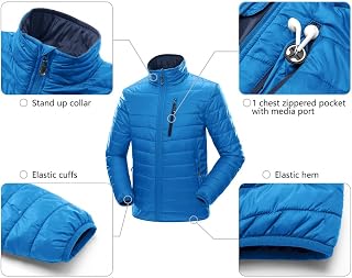 33,000ft Men's Lightweight Packable Packable Down Jacket, Waterproof, Warm Quilted Jacket, Suitable for Casual Outdoor Hiking