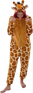 NEWCOSPLAY Unisex Adult Onesie Pajamas Animal Halloween Costume Sleepwear | Snug Fit One-Piece Costume for Women men,Cozy Flannel,3D Animal-Hood,Zipper Closure,2 Side Pockets,Jumpsuit for Cosplay,Party