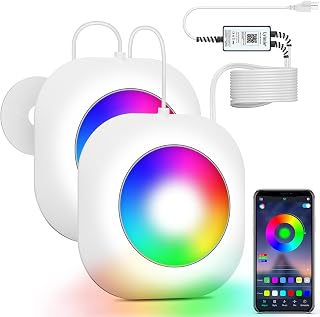 LyLmLe LED Pool Lights for Aboveground Pool, 40W 2 in 1 Double Lights for Giant Pool, Magnetic Underwater Lights with Timer & APP Control, 2x20W IP68 Waterproof Lights for Inground Pools