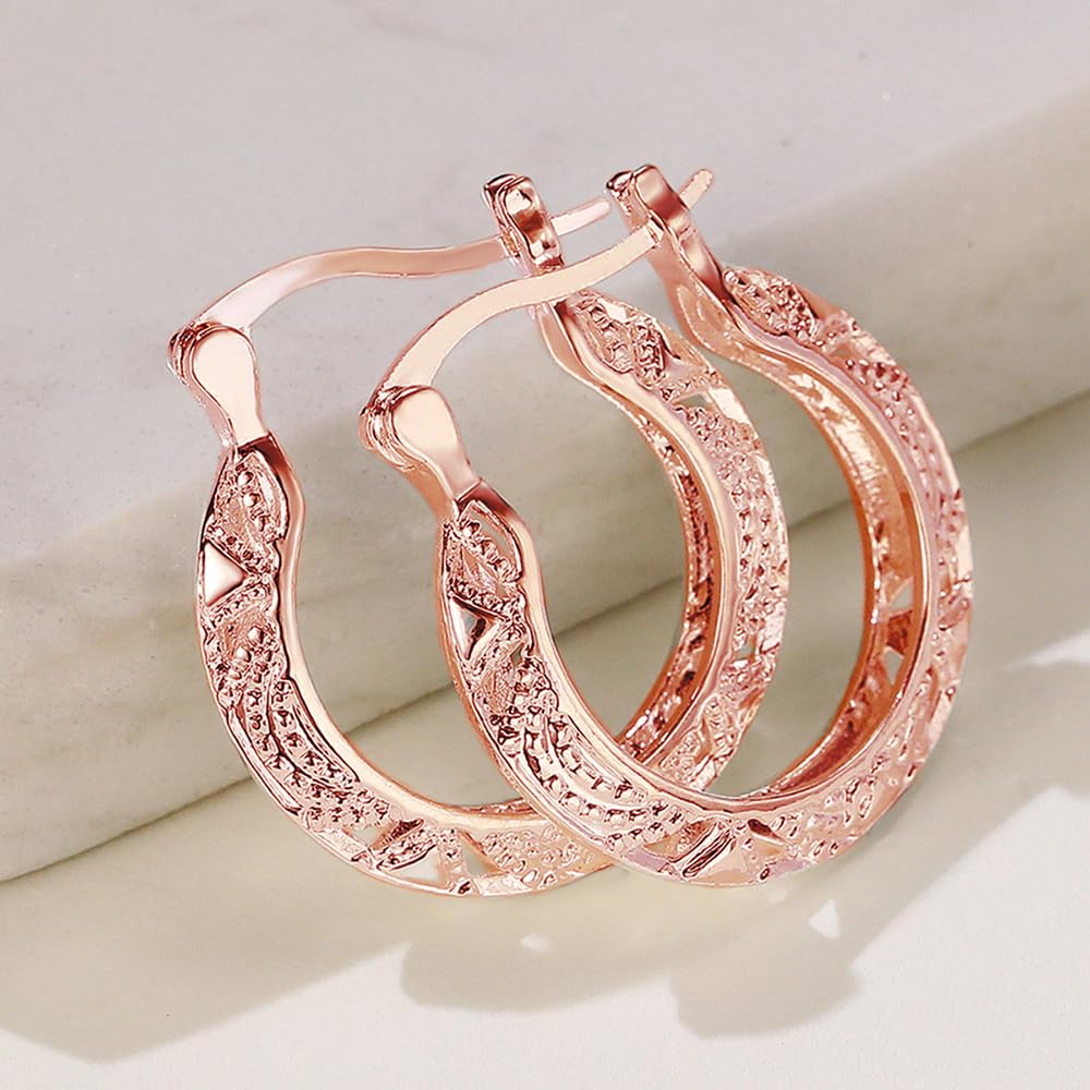 Hollow Hoop Earrings for Women Fashion Shrink Design Earrings