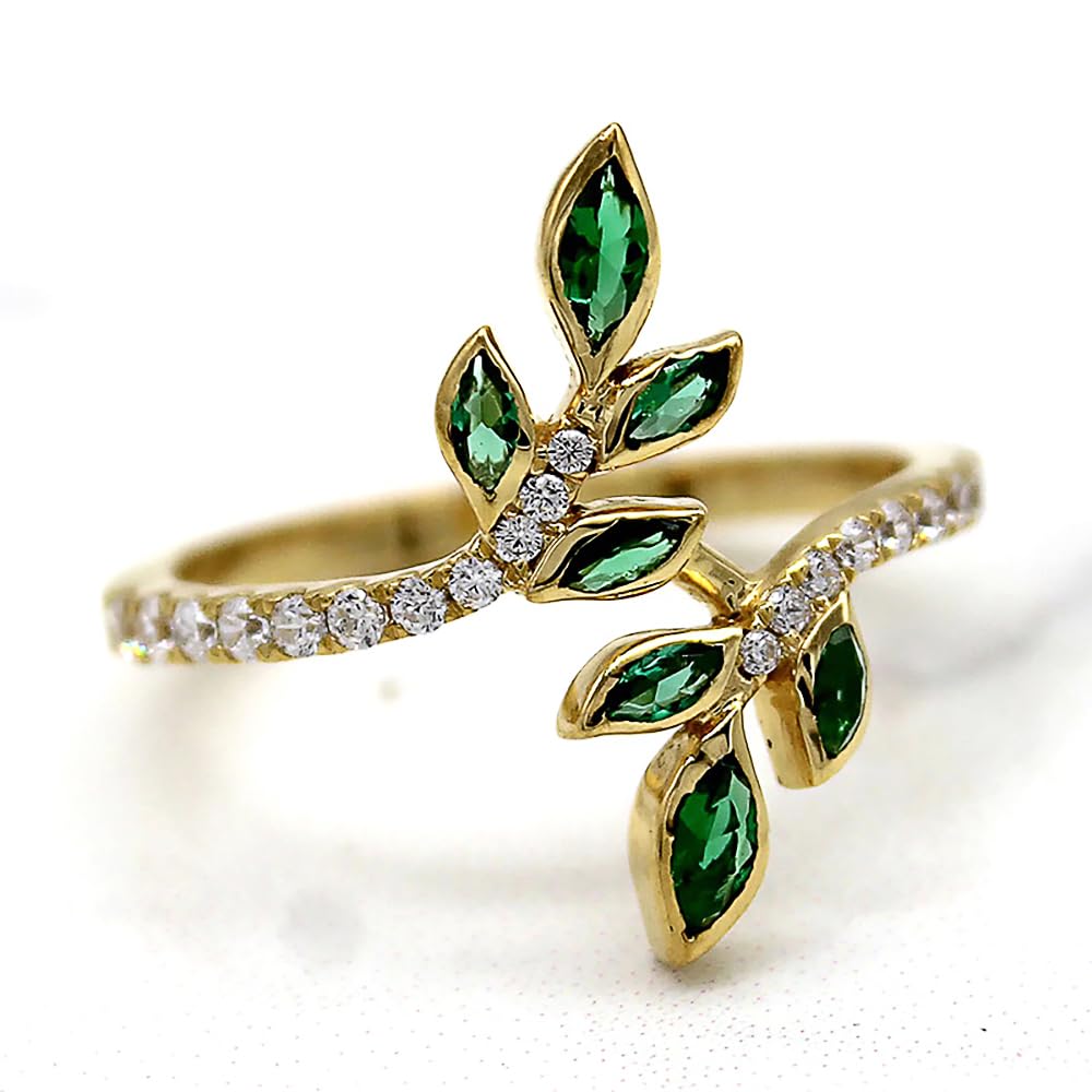Trendy Lady Fancy Jewelry Ring with Brilliant Green Cubic Zirconia Fashion Desig