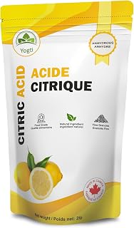 Yogti [Made in Canada] Citric Acid Powder for Bath Bombs, Food Grade, 100% Pure, Non-GMO (2 lb)