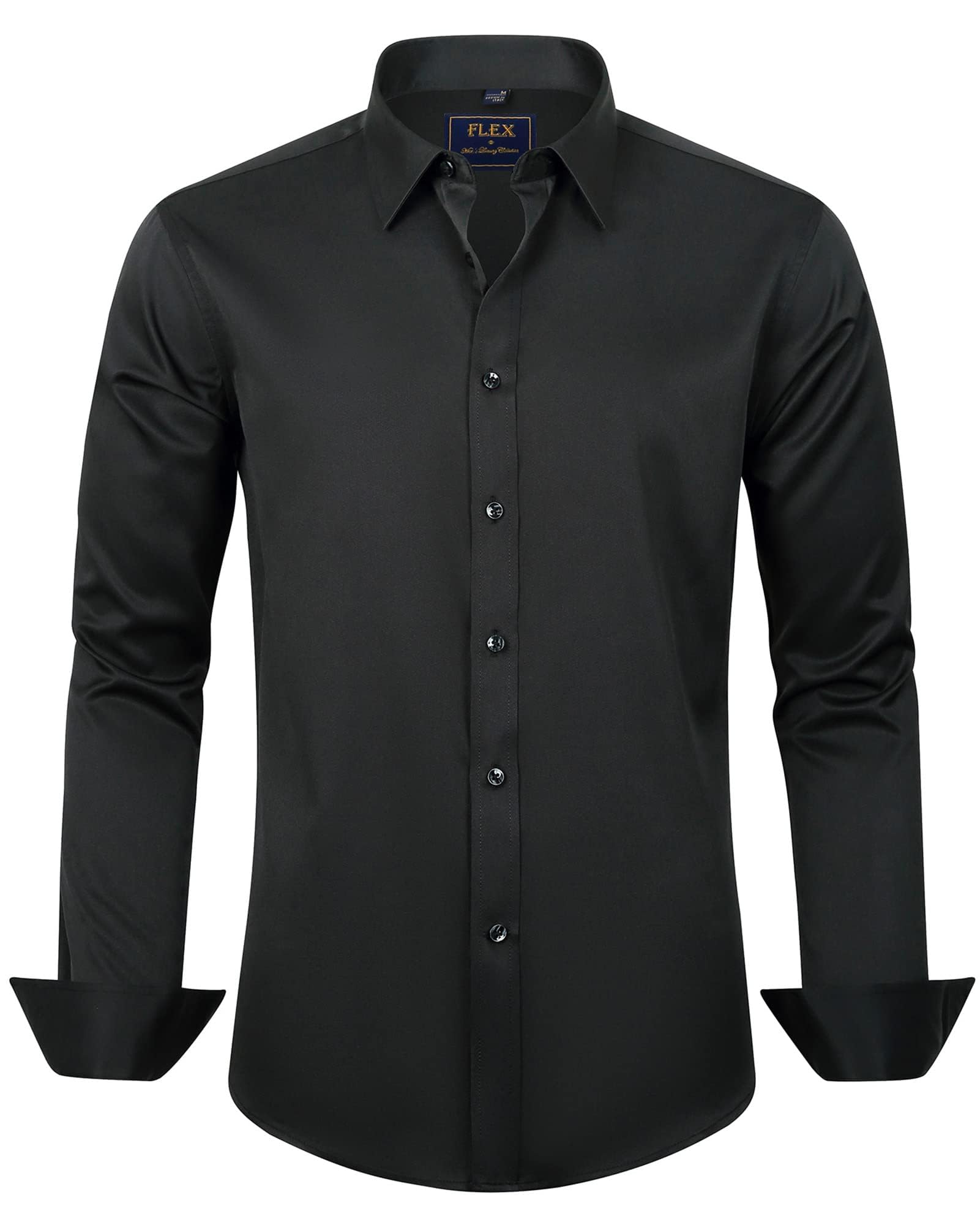 J.VER Boys Long Sleeve Shirt Solid Color Stretch Wrinkle Free Shirt Kids Casual 