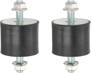 PATIKIL M10 50x40mm Rubber Isolator Mounts, 2 Pcs Rubber Studs Shock Absorber Anti-Vibration Isolation Damping Mounts with Lock Nuts for Motor, Air Compressor, Engines (94mm Height)