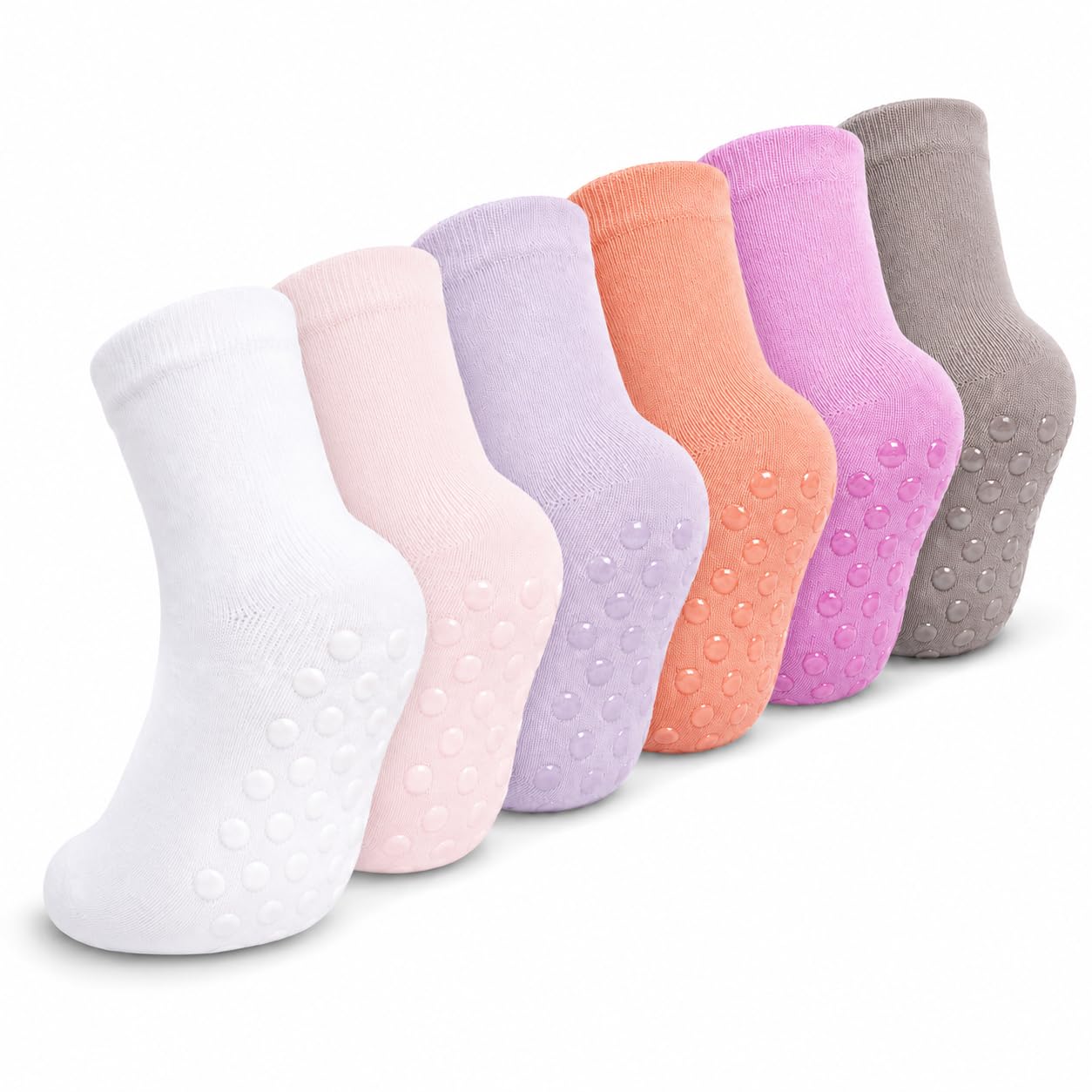 Bramble & Bear 6/12 Pack Unisex Baby Grip Socks - Non-Slip Baby Socks with Soft 