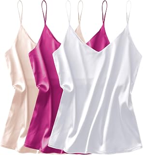 Ekouaer Ladies Soft Silk Pyjamas Set Short Sleeve Button Down Satin 2 Piece Sleepwear S-XXL