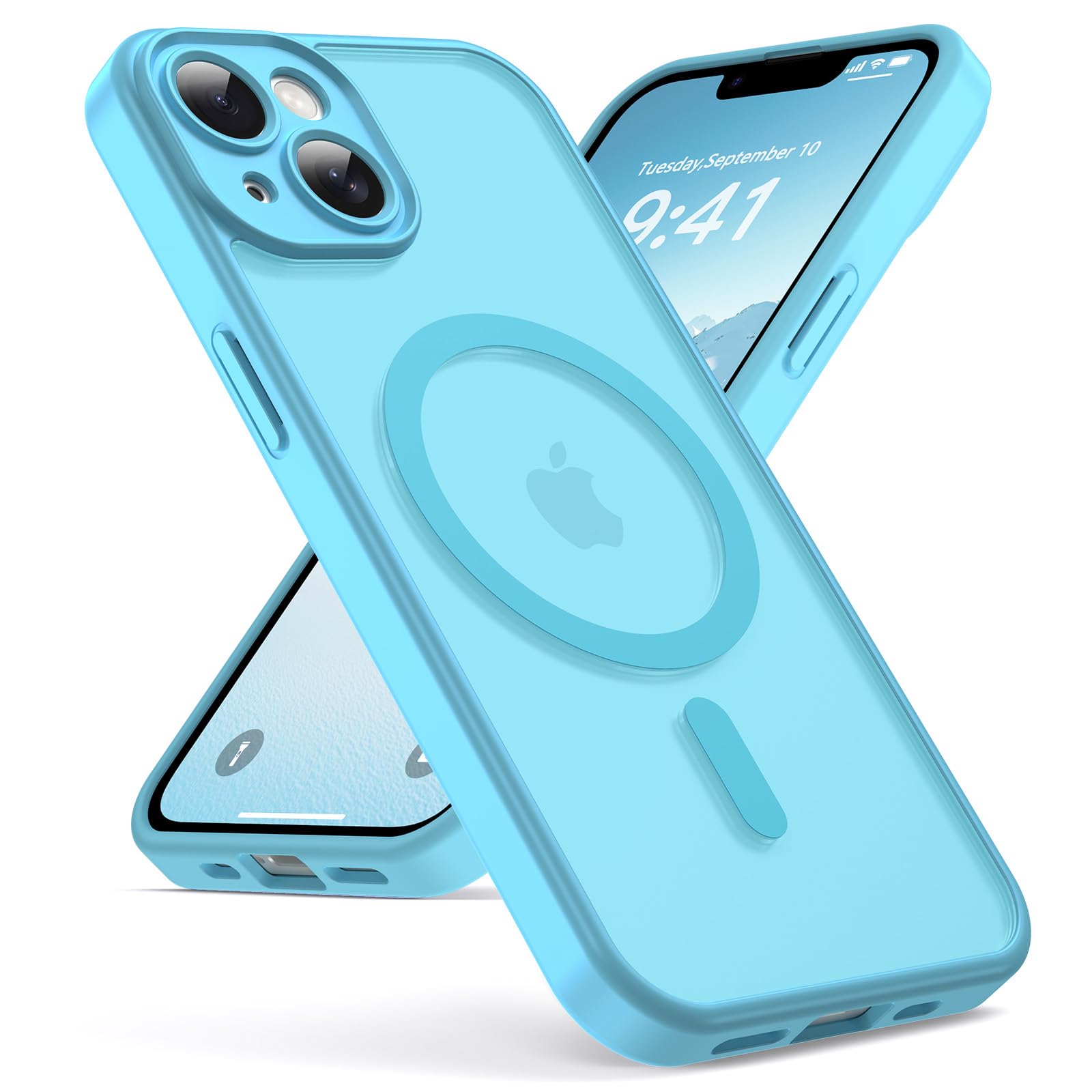 Oududianzi - Magnetic Cover for iPhone 14 Magsafe Case, Lightblue