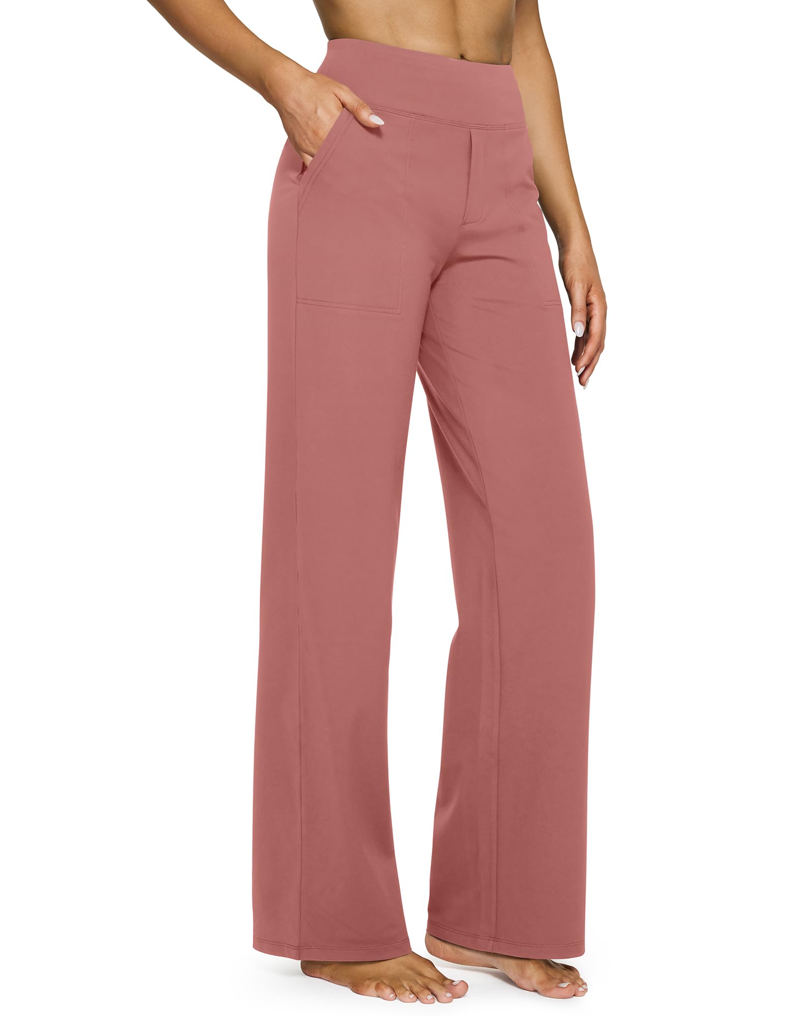 G4Free Women's Yoga Pants Wide Leg Pants with Pockets High Waist Elastic