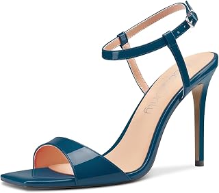 NobleOnly Women's High Heel High Heel Open Toe Sandals Strap Ankle Slingback Wedding Party Dress 10 CM Heels Shoes