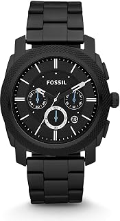 Fossil Orologio Machine da uomo, movimento cronografo al quarzo da 45 mm con cinturino in acciaio inossidabile o in pelle