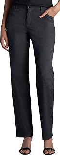 LEE Women's Petite Relaxed Fit All Day Straight Leg Pant, Charcoal Heather, 14 Petite