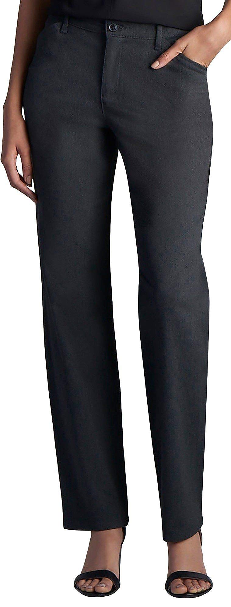 LEE Women's Petite Relaxed Fit All Day Straight Leg Pant, Charcoal Heather, 14 P