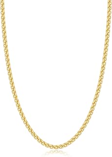 Jewlpire Wheat Chain Necklace for Men, Stainless Steel Necklace Chain
