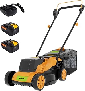 Gewol 20V Electric Cordless Lawn Mower, 13" Battery Push Mower with 2 x 4.0Ah Batteries & Charger, 5-Position Height Adjustment, 8-Gallon Grass Collection Bag for Small Yards