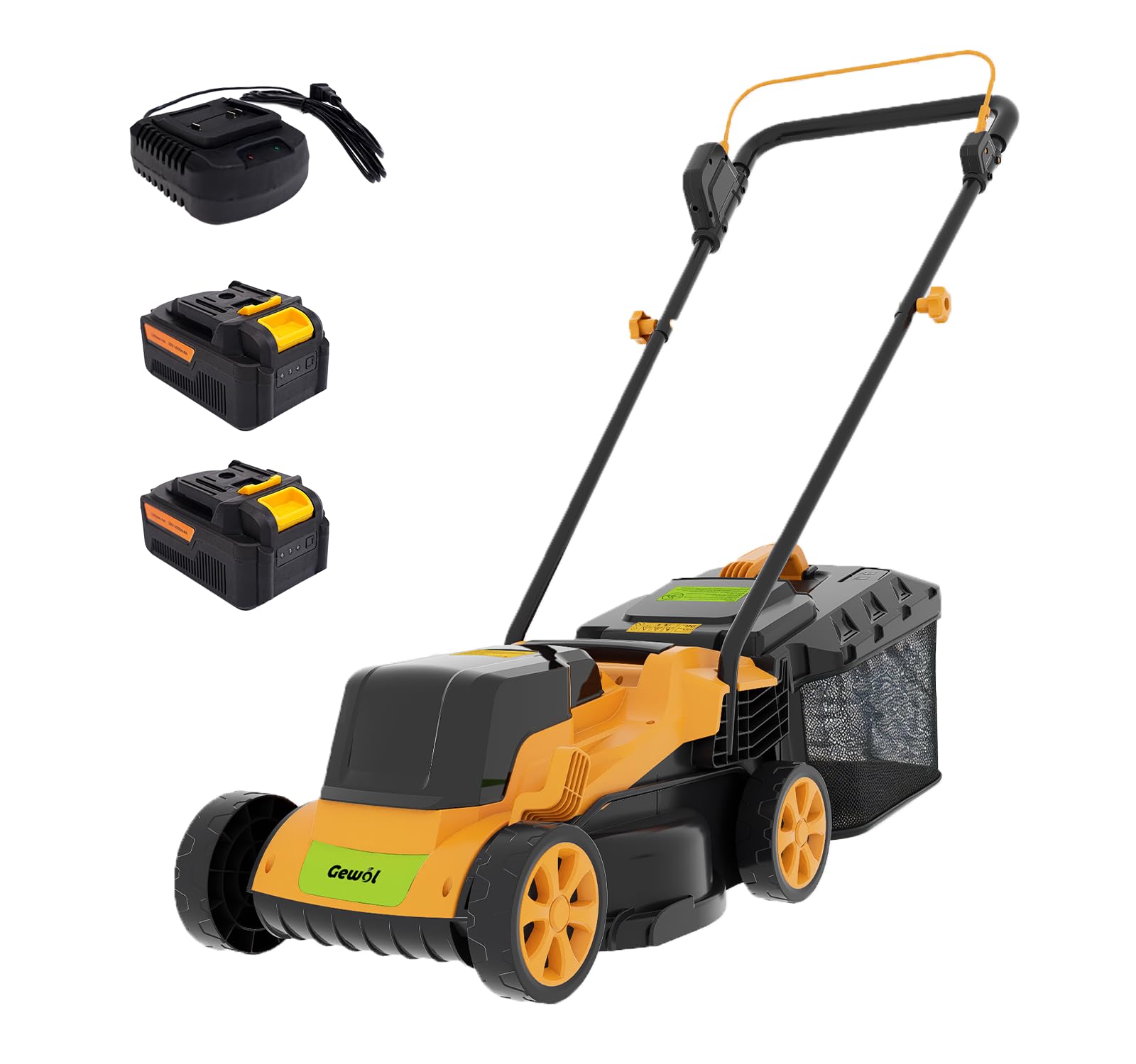 Gewol 20V Electric Cordless Lawn Mower, 13" Battery Push Mower with 2 x 4.0Ah Ba
