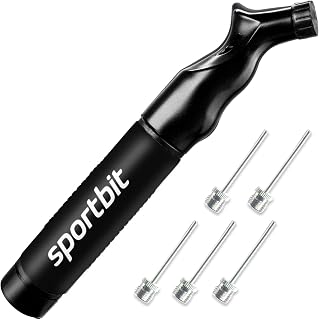 SPORTBIT Ball Pump for Sports Balls, Push & Pull System | Portable Hand Pump - Volleyball Pump, Basketball Inflator, Ball Air Pump - Goes with 5 Needles Set