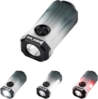 WUBEN E2 Small EDC Torch Rechargeable, Mini LED Pocket Keychain Torches | 150 Lumens Mini Torch with RGB Side Light, Magnetic Keyring Flashlight for Camping Home Outdoor (Accessory P5 not Included)